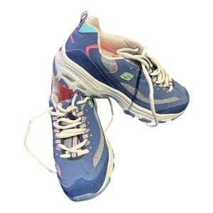 Skechers Women's Blue and Pink D Lites Air Cooled Memory Foam Sneakers Size 9
